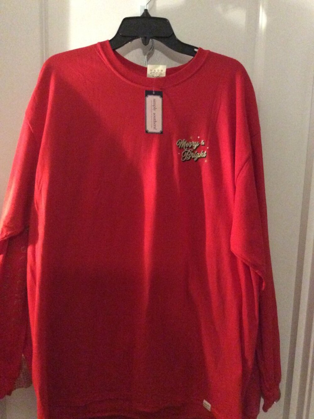 Simply Southern Ladies Red L/S Santa Shirt